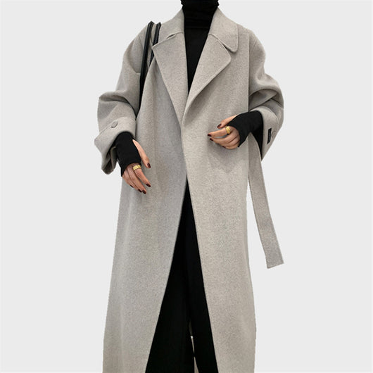 Abrigo Largo de Alpaca Doble Faz con Mangas Convertibles y Cintura Ajustable - Image 22