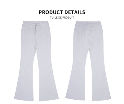 Pantalones Acampanados Ajustados de Color Sólido para Otoño - Image 13