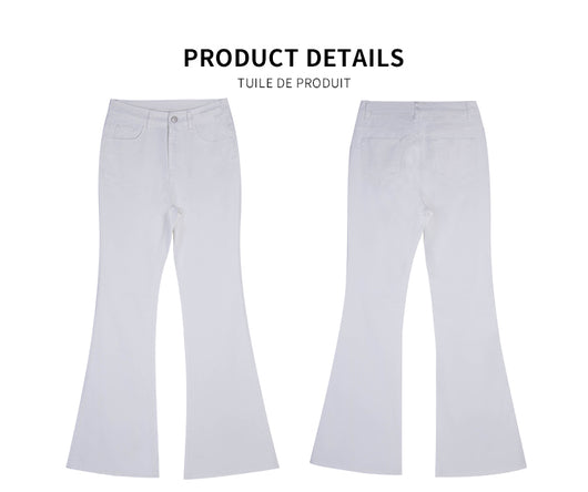 Pantalones Acampanados Ajustados de Color Sólido para Otoño - Image 13