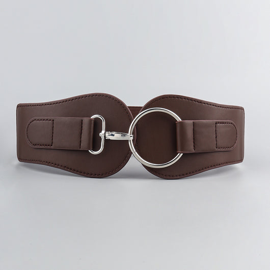 Cinturón Elástico PU Otoño Invierno para Mujer - Café y Negro Elegante - Image 15