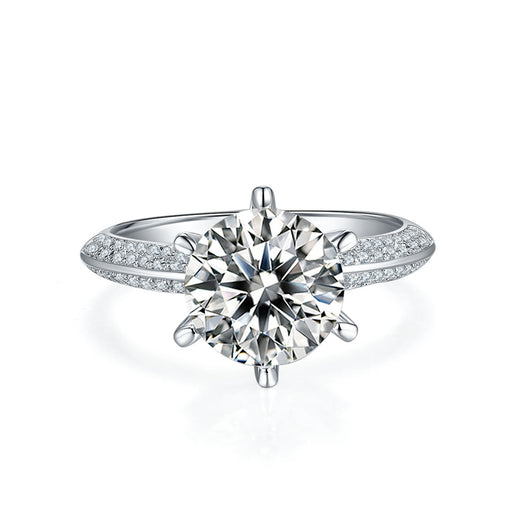 Anillo de Diamante Moissanita Chapado en Oro Blanco Plata S925 para Mujer - Image 11