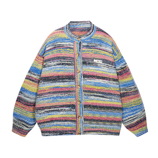 Cardigan de Rayas Degradadas en Colores Vibrantes - Image 17