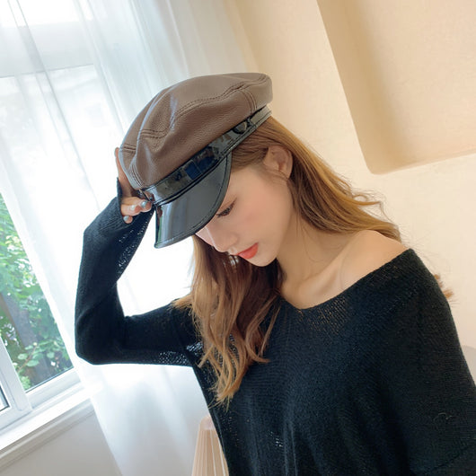Gorra Estilo Pato de Cuero Genuino para Hombre y Mujer