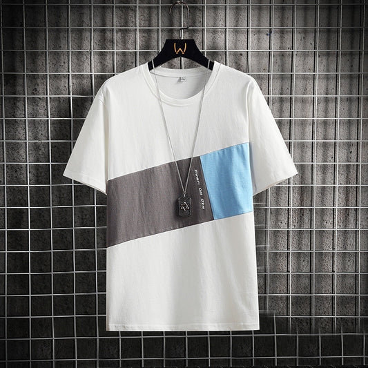 Playera Casual de Manga Corta con Costuras de Diseño para Hombre