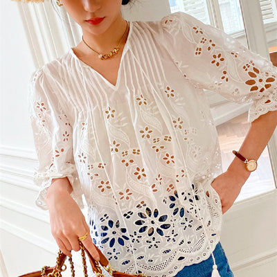 Blusa Casual Bordada para Mujer - Image 3