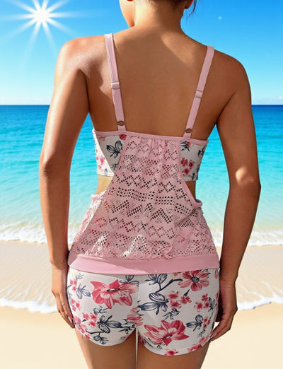 Traje de Baño Dos Piezas Floral con Parches para Mujer - Image 18