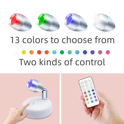 Foco LED Inalámbrico RGB con Control Remoto y Ángulo Ajustable - Image 2
