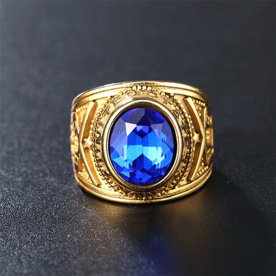 Anillo Militar de Acero Titanio con Gema Punk Personalizado para Hombre - Image 16
