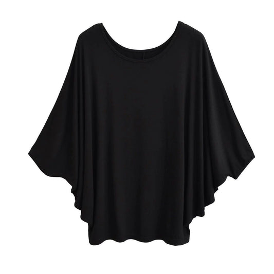 Blusa Suelta de Seda Premium con Mangas Murciélago - Diseño Versátil para Mujer - Image 2