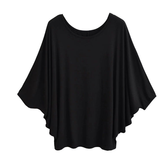 Blusa Suelta de Seda Premium con Mangas Murciélago - Diseño Versátil para Mujer