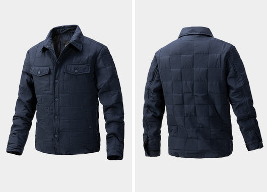 Chaqueta Acolchada de Algodón para Hombre - Estilo Business Casual con Cuello Polo - Image 15