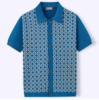 Cardigan Jacquard de Lino Tencel Manga Corta para Hombre - Image 15