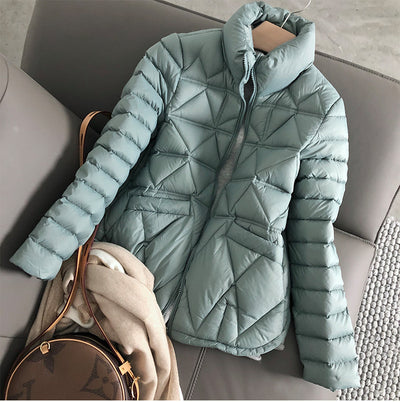 Chaqueta Ligera de Plumón de Pato Blanco - Estilo Casual Elegante - Image 8