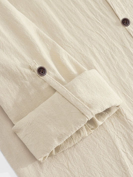 Traje Overol Lino con Solapa y Mangas Largas - Image 24