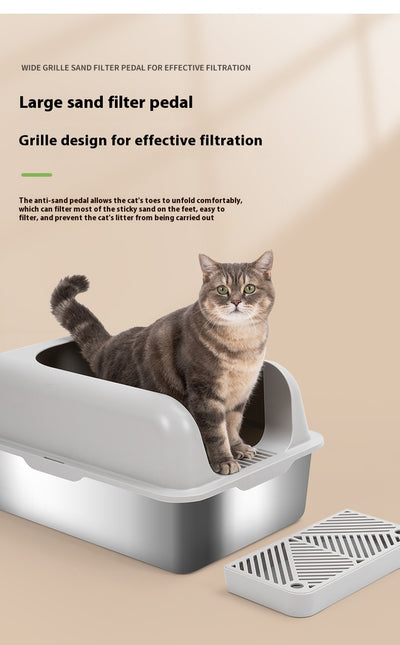 Arenero para Gatos Reforzado Higiénico con Bandeja Extraíble Antiderrames - Image 13