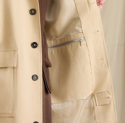 Abrigo Trinchera de Algodón Vintage Estilo Británico - Image 9