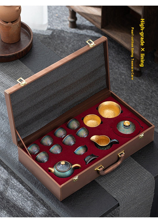 Juego de Té Jianzan con Dorado Colorido - Image 7