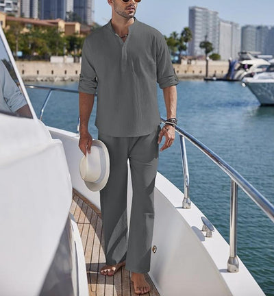 Conjunto Casual Hombre: Playera Manga Larga y Pantalón Sólido Tendencia - Image 20