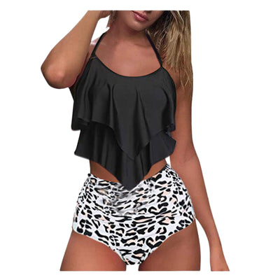 Traje de Baño Mujer con Halter Doble Volante y Refuerzo en el Pecho - Image 10