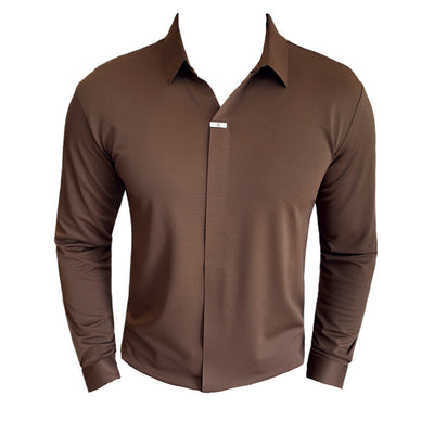 Camisa Manga Larga Cuello V sin Planchado - Image 5