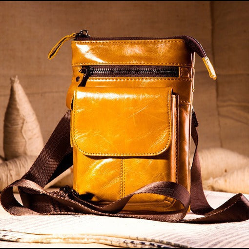 Bolsa Táctica de Cuero Genuino para Hombre - Riñonera Outdoor Ajustable - Image 14