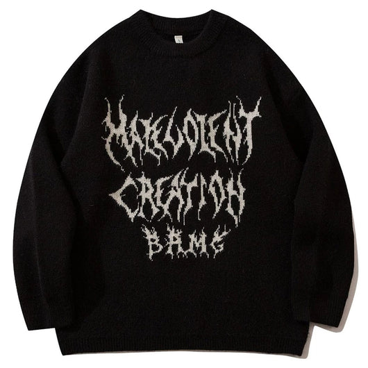 Suéter Tejido Hip Hop con Estampado Graffiti para Hombre - Image 10