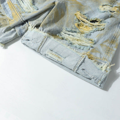 Pantalones Cortos Denim Estampado Holgados para Hombre - Image 16