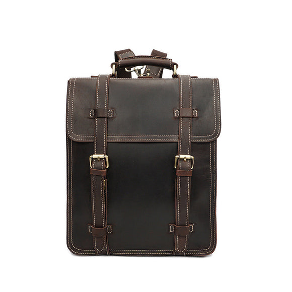 Men's Crazy Horse Vintage Leather Backpack