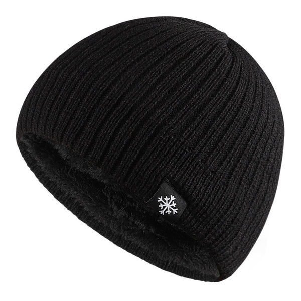 Gorro de Lana para Hombre con Etiqueta Copo de Nieve - Abrigo Reforzado para Exterior