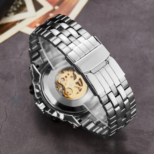 Reloj Mecánico de Acero Hueco con Pulsera de Acero Sólido - Image 5