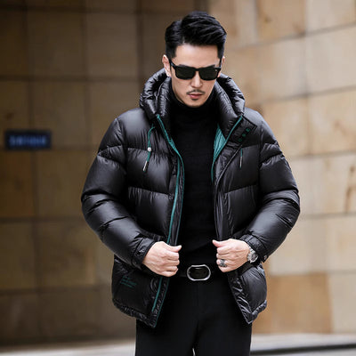Chaqueta Puffer Premium de Plumón de Pato 90% con Capucha para Hombre - Image 3