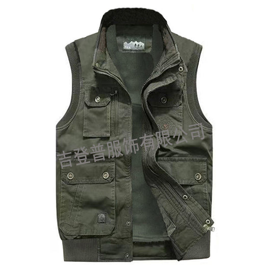 Chaleco de Trabajo Multibolsillos en Algodón con Cuello de Pie - Image 16
