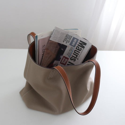 Bolso Grande de Cuero Genuino Doble Cara para Mujer - Image 5