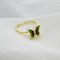 Fashion Sweet Little Ring Wild Flower Ring B Verde butterfly Adjustable opening 1PCS