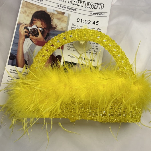Bolso de Plumas de Avestruz Artesanal con Cuentas - Colección Otoño Invierno - Image 17