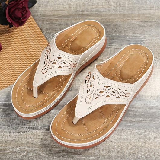 Sandalias Cuña con Clip Toe - Chanclas Verano para Mujer Zapatos de Playa - Image 14