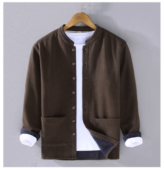 Chaqueta Casual Hombre Algodón Lino Grueso Corte Relajado - Image 16