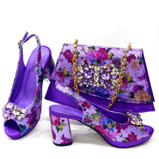 Juego de Bolsa y Zapatos para Dama Estilo Europeo y Americano