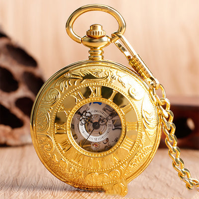 Reloj de Bolsillo Vintage Doble Apertura con Tallado Hueco - Unisex - Image 3