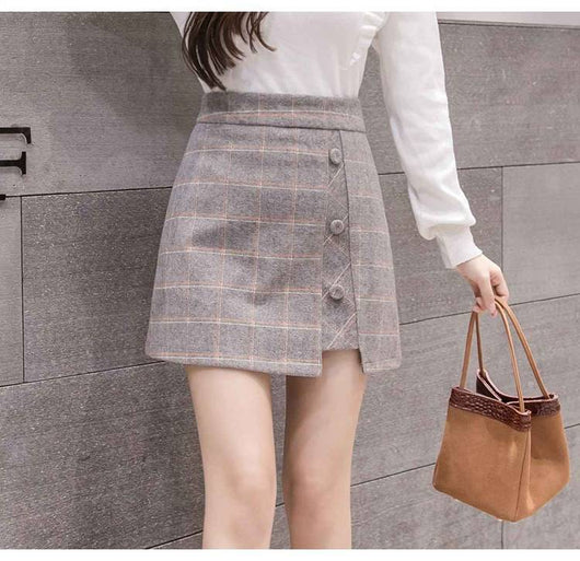 Falda Escocesa Irregular de Lana para Mujer - Corte Moderno - Image 7