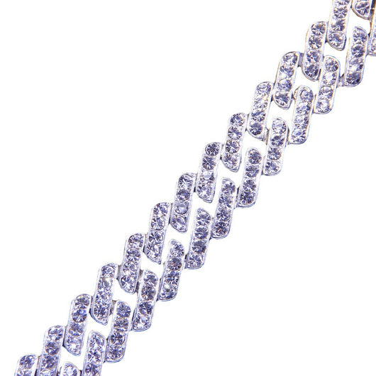 Tobillera Hip-hop Cubana Diamantada - Accesorio Versátil para Cualquier Estilo - Image 5