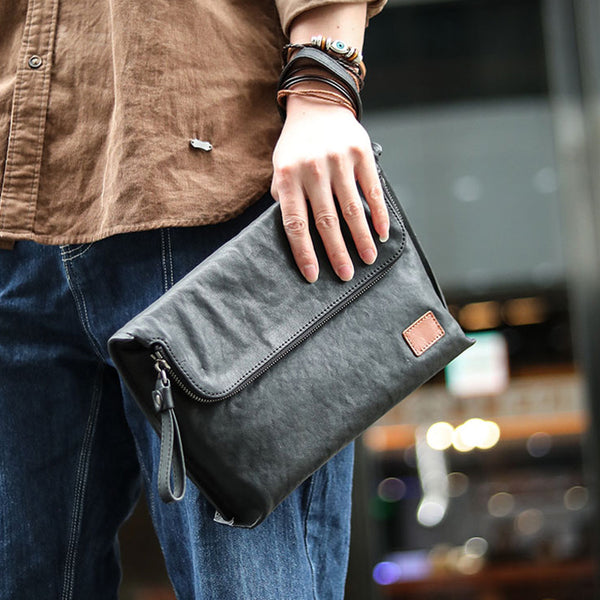 Bolsa de Cuero para Hombre Bandolera Un Hombro Piel Vacuna Suave