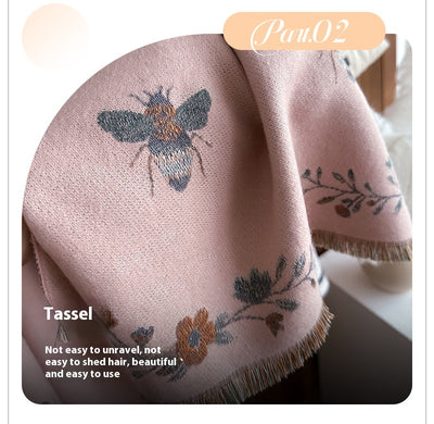Chal de Cachemira Retro Tejido para Mujer - Abrigo Cálido Otoño Invierno - Image 24