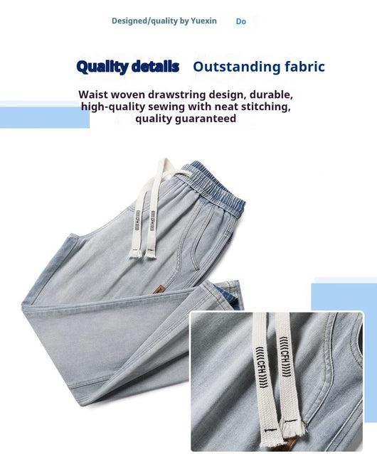 Pantalones Casuales Hombre Cintura Elástica Estilo Retro Americano - Image 16