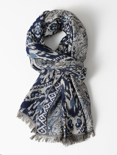 Bufanda Étnica de Algodón Jacquard para Hombre con Borlas - Cálida y Suave - Image 14
