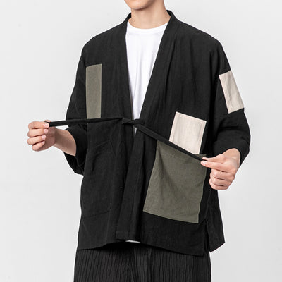 Bata Kimono Hanfu Suelta para Hombre Talla Grande - Estilo Dao - Image 5