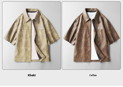 Chaqueta de Cuero Corta Estilo High Street con Mangas Cortas - Image 18
