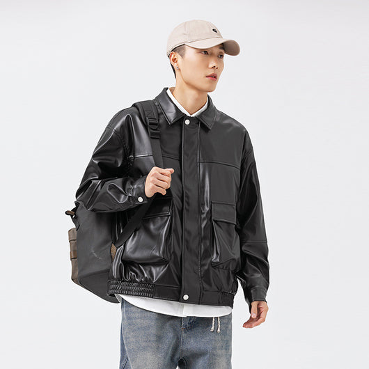 Chaqueta de Trabajo Hombre PU Cuello Alto Corte Amplio - Image 12