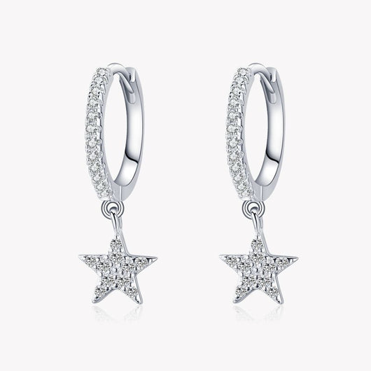 Aretes de Plata 925 con Circonitas Micro-incrustadas en Forma de Estrella - Image 12