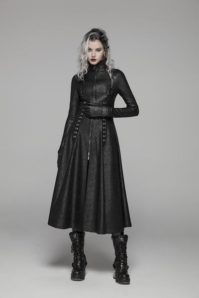 Chaqueta Punk Cuero Agrietado con Tejido - Estilo Rocker - Image 16